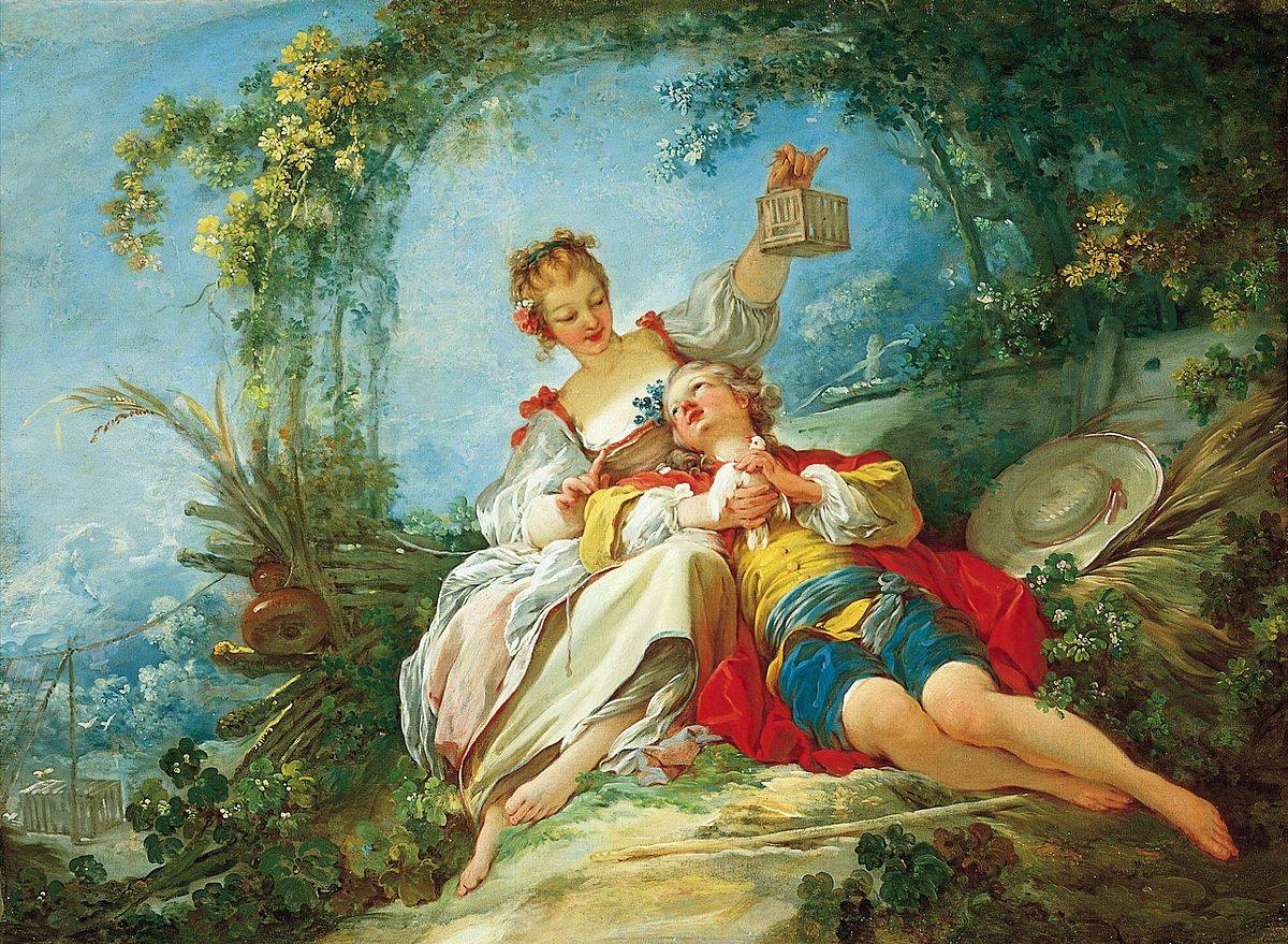 The Happy Lovers by Jean-Honoré Fragonard